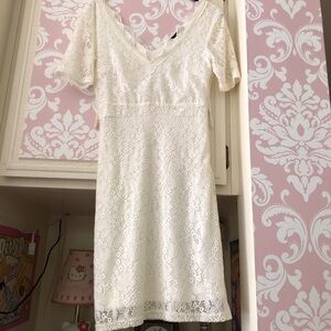 Lace floral white dress